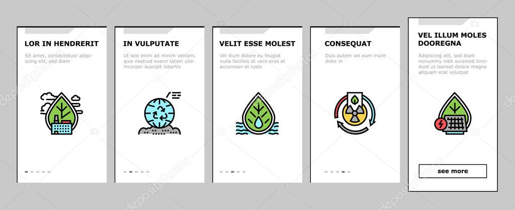 Health Safety Environment Hse Onboarding Icons Set Vector