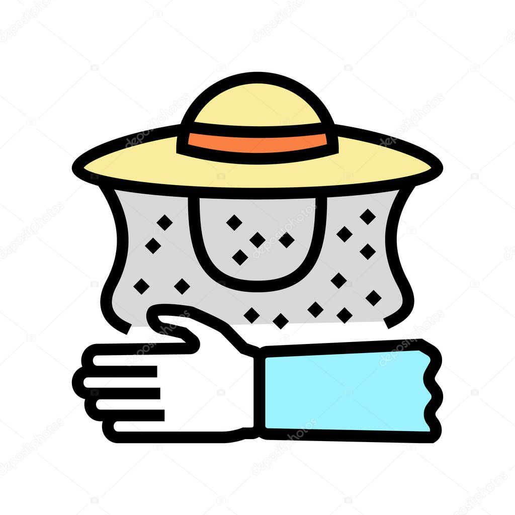 beekeeping clothing color icon vector illustration