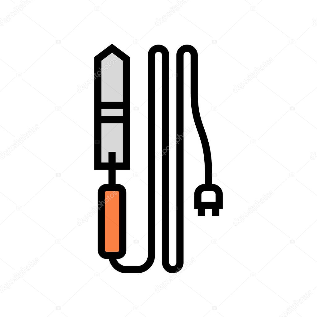 electric knife beekeeping color icon vector illustration