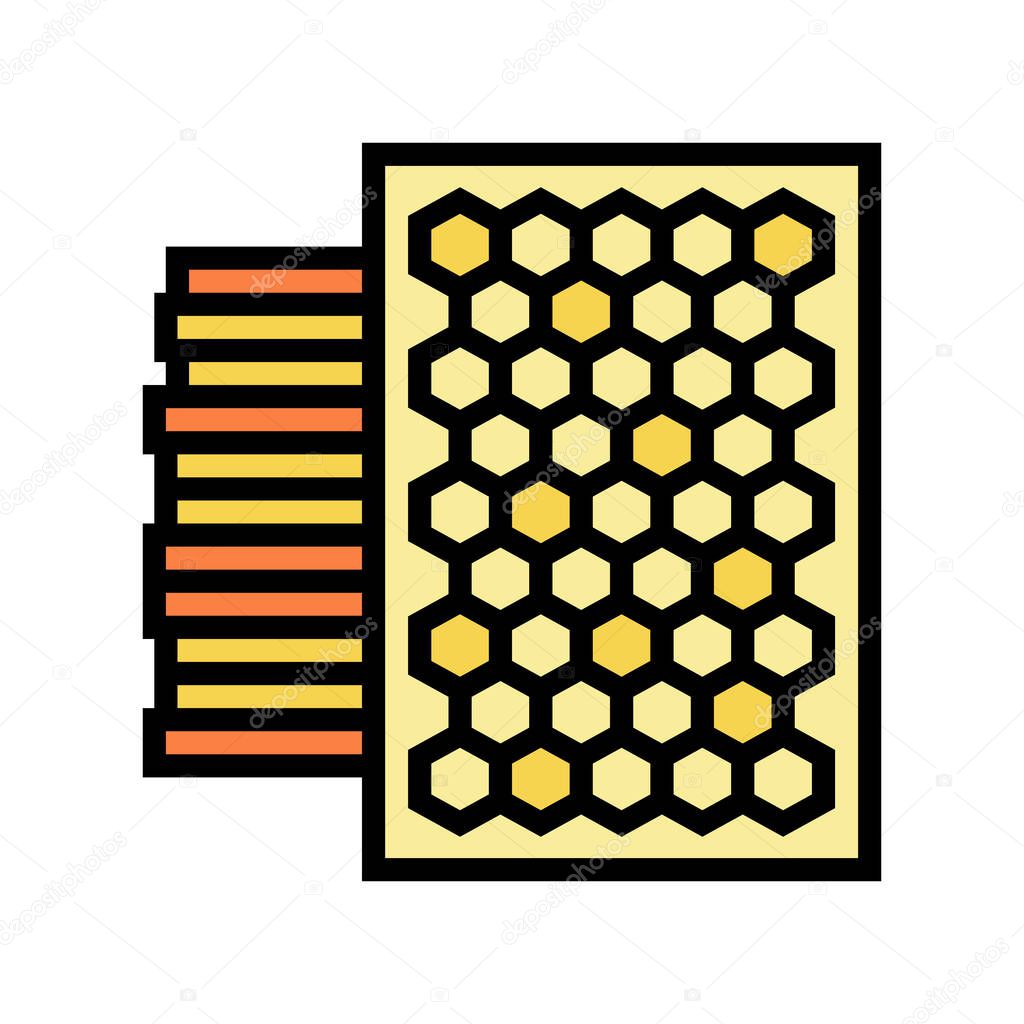 pure wax foundation beekeeping color icon vector illustration
