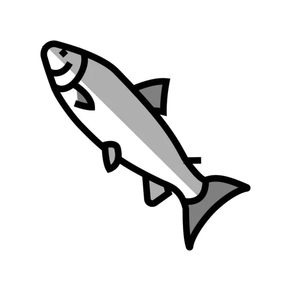 Atlantische zalm kleur pictogram vector illustratie — Stockvector