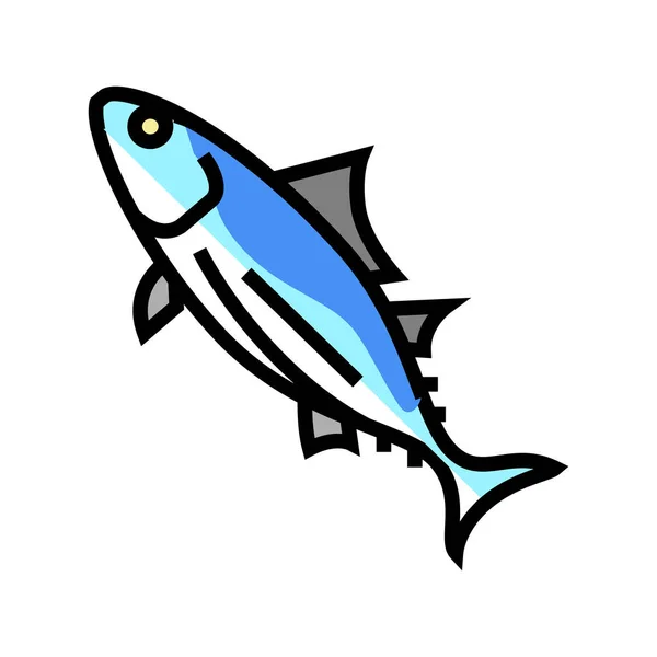 Skipjack tuna color icon vector illustration — Stock Vector