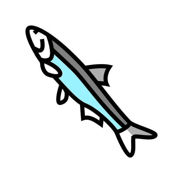 Illustration vectorielle d'icône de couleur anchoveta péruvienne — Image vectorielle