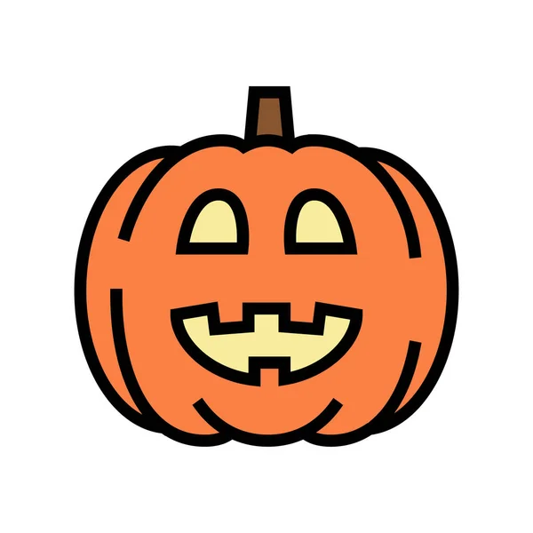 Tykev halloween barva ikona vektor ilustrace — Stockový vektor