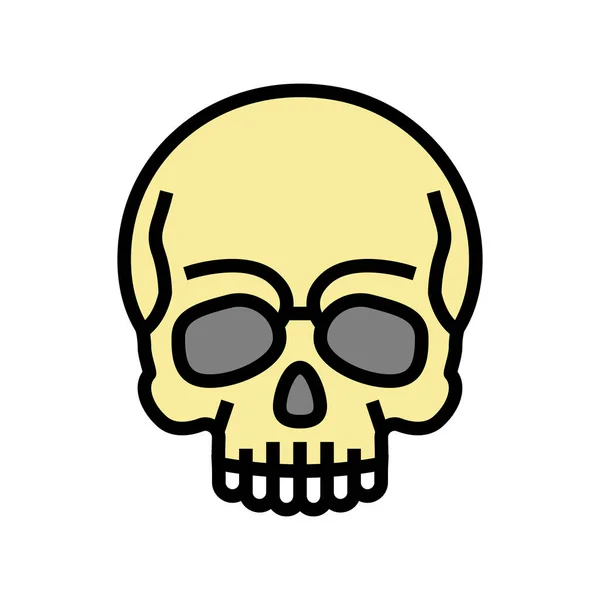 Skull halloween color icon vector illustration — Stock Vector