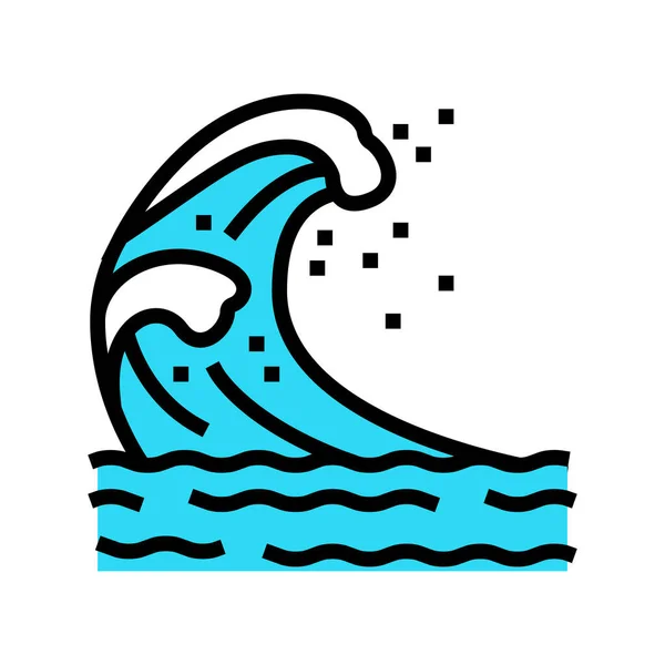 Welle Meer Farbe Symbol Vektor Illustration — Stockvektor