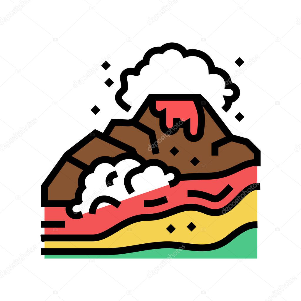 volcano hawaii color icon vector illustration