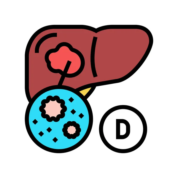 Tipo d hepatitis color icono vector ilustración — Vector de stock