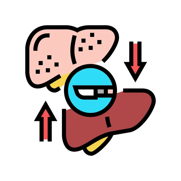 Hígado trasplante color icono vector ilustración — Vector de stock