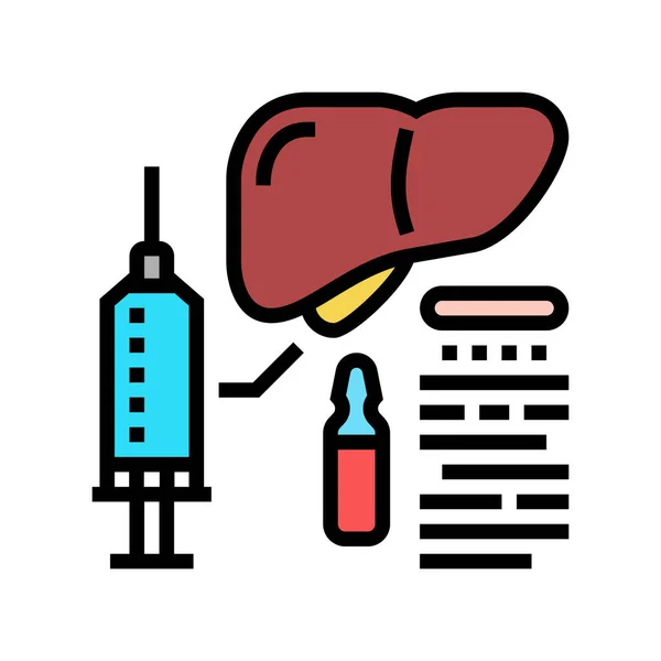 Impfung Leber Farbe Symbol Vektor Illustration — Stockvektor