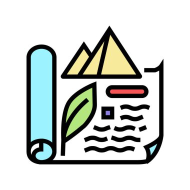 Eski Mısır tarihi renk ikonu vektör illüstrasyonu