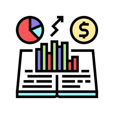 ekonomik geçmiş renk ikonu vektör illüstrasyonu