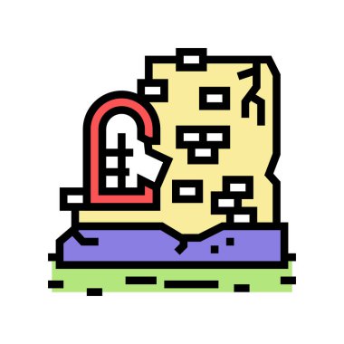 Eski harabeler renk ikonu vektör illüstrasyonu