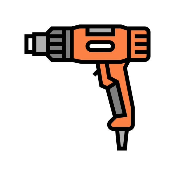 Pistola termica strumento colore icona vettoriale illustrazione — Vettoriale Stock