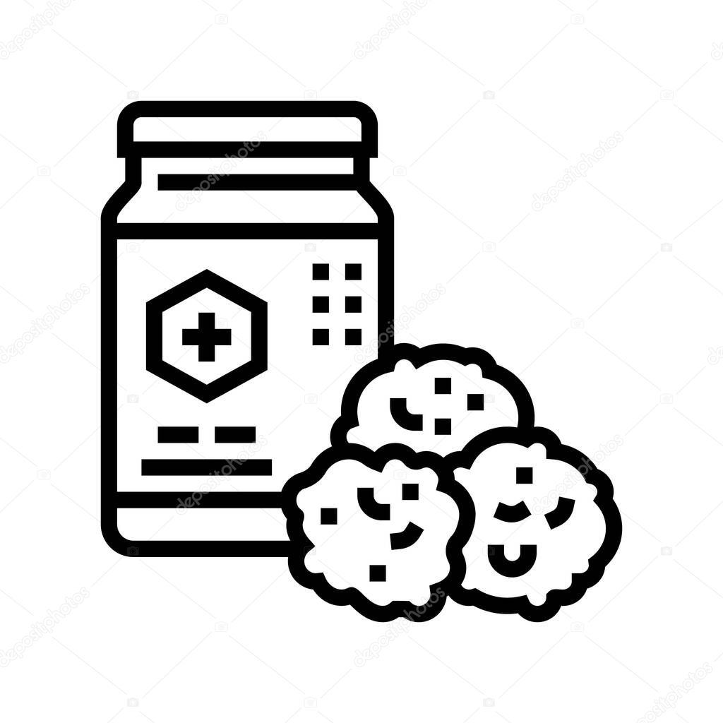 propolis container beekeeping line icon vector illustration