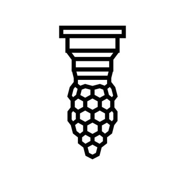 Arı kraliçesi üretim arıcılık çizgisi ikonu çizimi