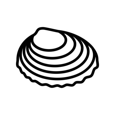 Japon midye hattı ikon vektör illüstrasyonu