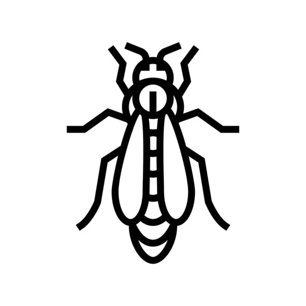 Bee queen beekeeping line icon vector illustration — Stock Vector