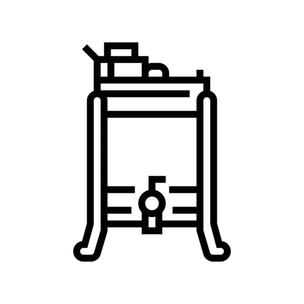 Honing extractor bijenteelt lijn pictogram vector illustratie — Stockvector