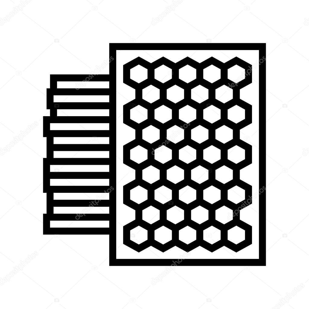 pure wax foundation beekeeping line icon vector illustration