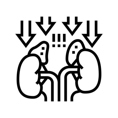 adrenal yetersizlik endokrinoloji çizgi vektör gösterimi