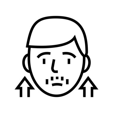 erken ergenlik endokrinoloji çizgi ikon vektör illüstrasyonu