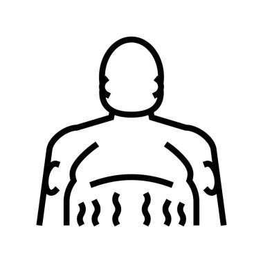 endokrinoloji çizgisi ikon vektör illüstrasyonu