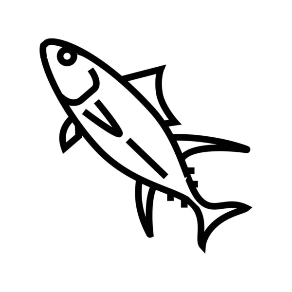 Yellowfin Thunfisch Linie Symbol Vektor Illustration — Stockvektor