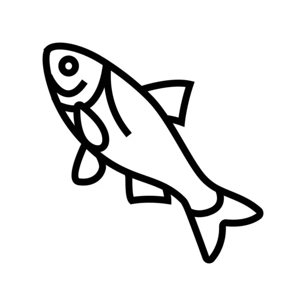 Bighead carp line icon vector illustration — 스톡 벡터