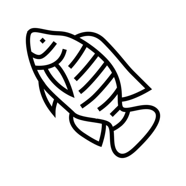 Nile tilapia line icon vector illustration — 스톡 벡터