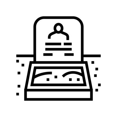 Mezar Cadılar Bayramı çizgisi simgesi çizimi