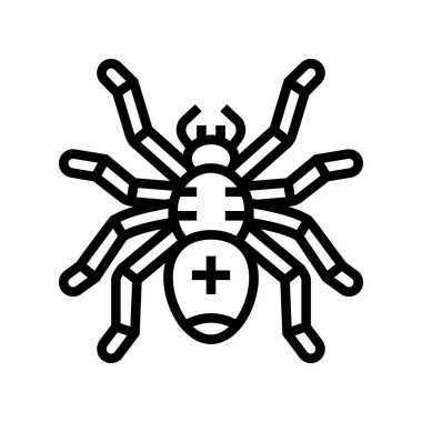 Örümcek cadılar bayramı çizgisi ikon vektör çizimi