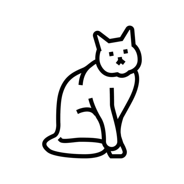 Ikona vektoru halloween řádku kočky — Stockový vektor