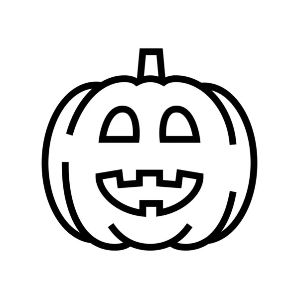 Tykev halloween řádek ikona vektor ilustrace — Stockový vektor