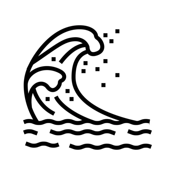 Wave sea line icon vector illustration — Stock Vector