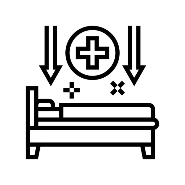 Bettruhe Hepatitis Linie Symbol Vektor Illustration — Stockvektor