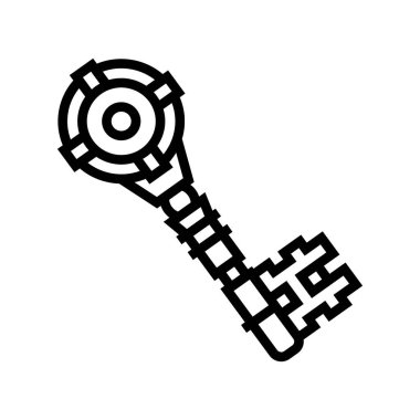 Antik anahtar çizgisi vektör çizimi