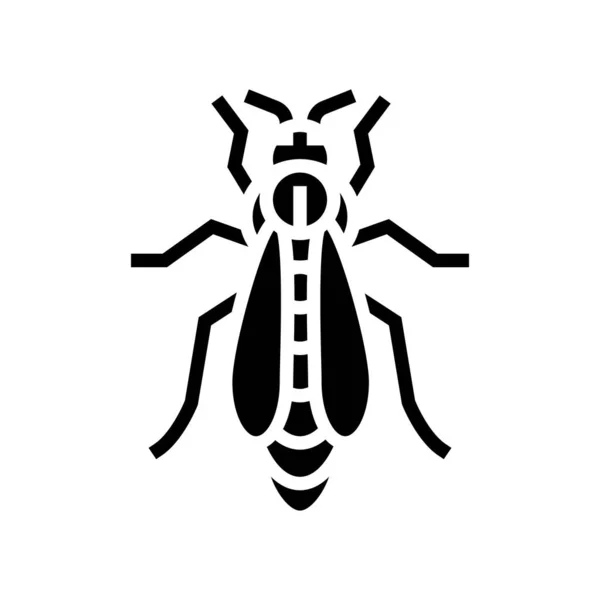 Królowa pszczół pszczelarstwo glif ikona wektor ilustracja — Wektor stockowy