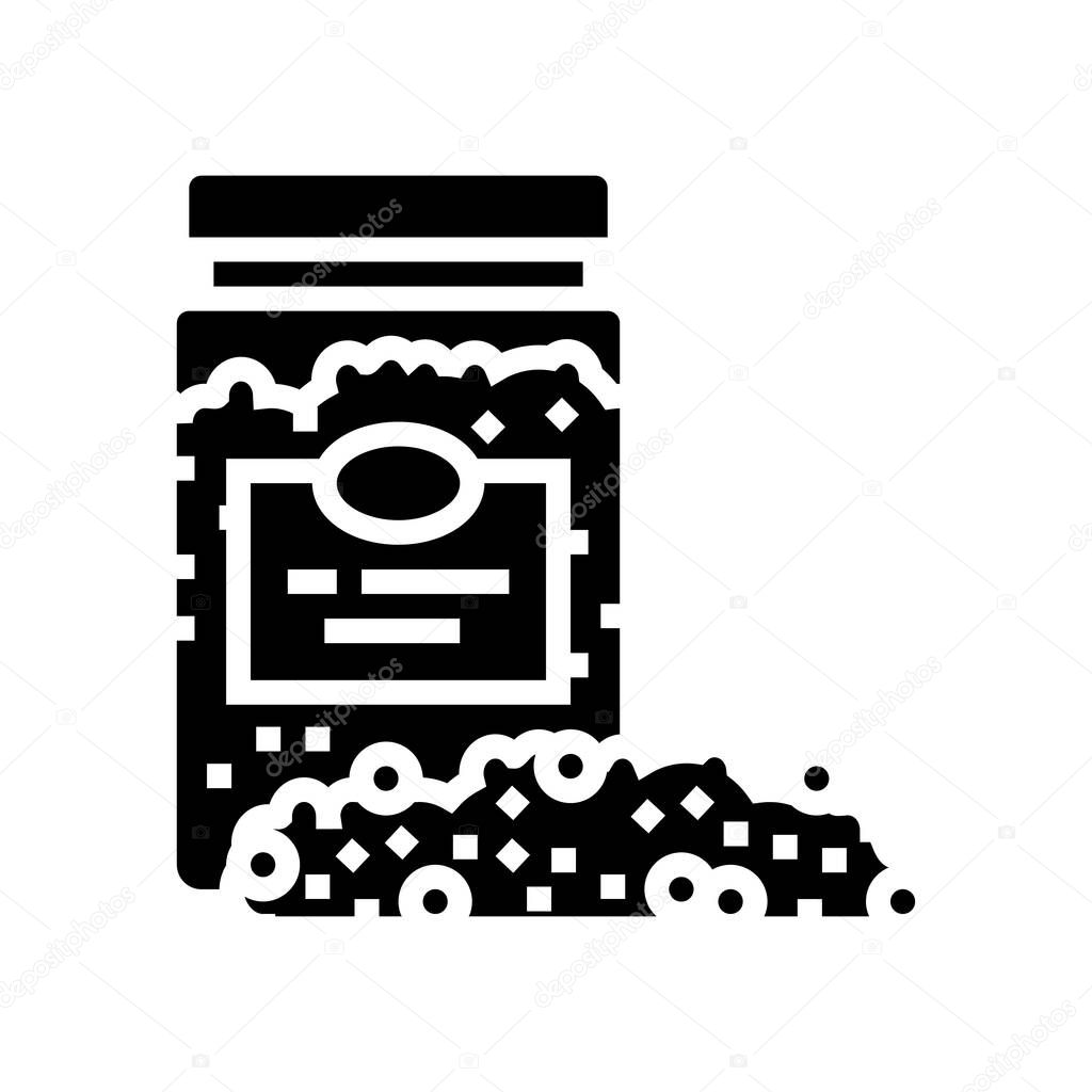 pollen bottle beekeeping glyph icon vector illustration