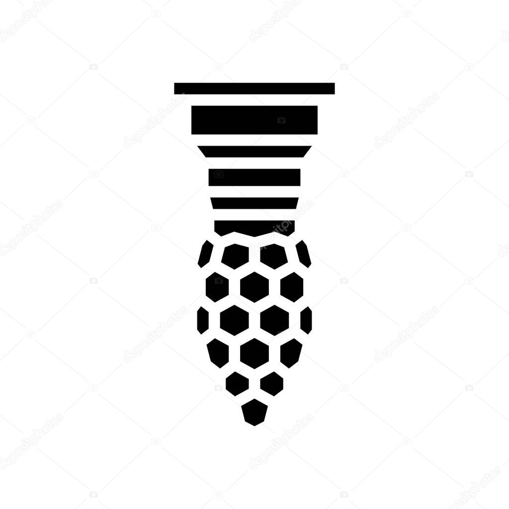 bee queen production beekeeping glyph icon vector illustration
