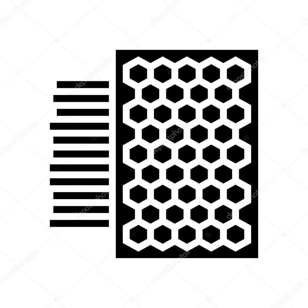 pure wax foundation beekeeping glyph icon vector illustration