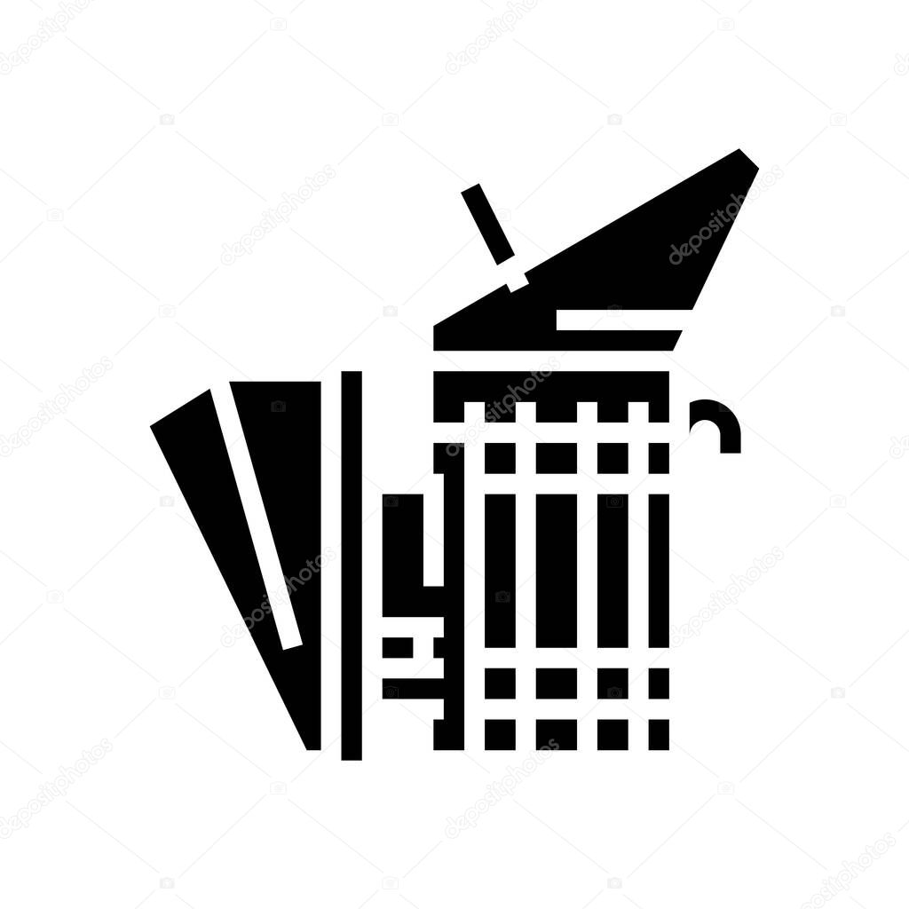 smoker beekeeping glyph icon vector illustration