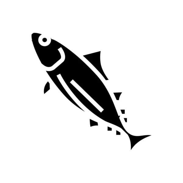 Skipjack tonijn glyph pictogram vector illustratie — Stockvector