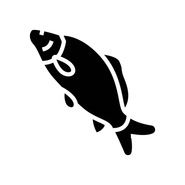 일반적 인 carp glyph 아이콘 벡터 일러스트 — 스톡 벡터