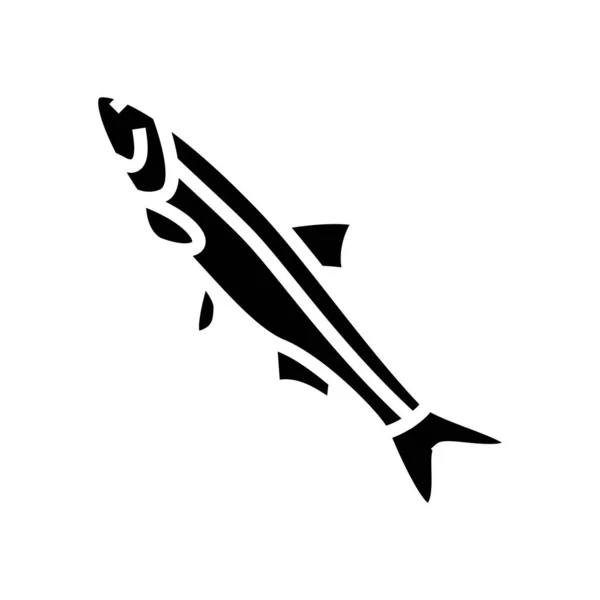 Ilustración del vector icono glifo anchoa peruano — Vector de stock