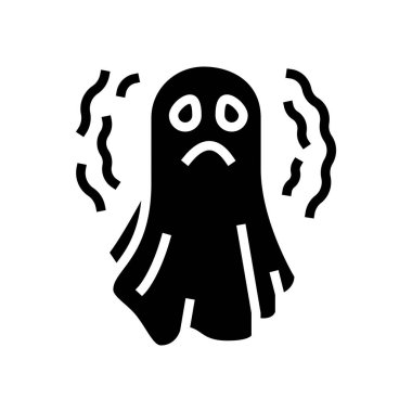 hayalet cadılar bayramı simgesi vektör illüstrasyonu