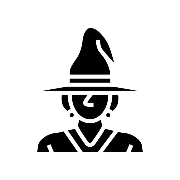 Illustration vectorielle icône glyphe halloween sorcière — Image vectorielle