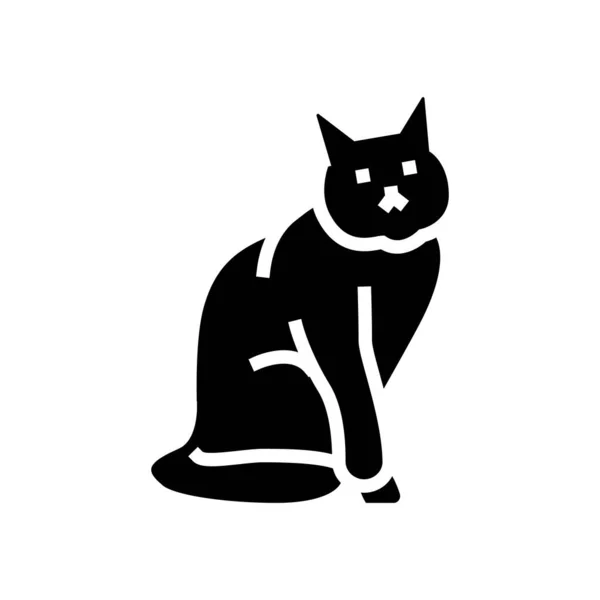 Cat halloween glyph icon vector illustration — 스톡 벡터