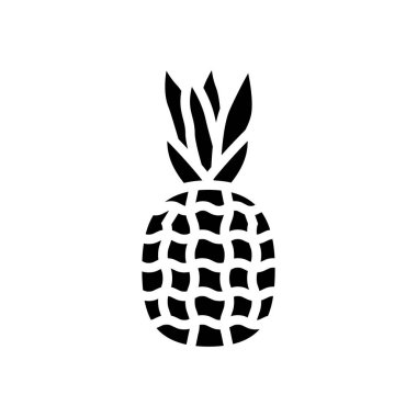ananas tropikal meyve sembolü vektör illüstrasyonu
