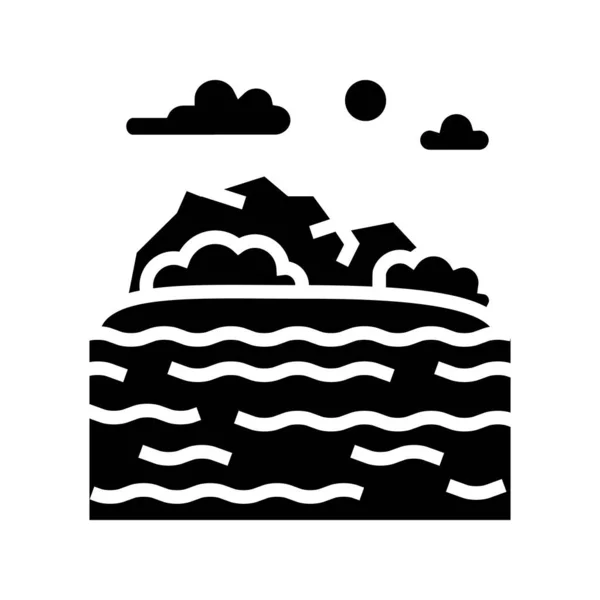 Hav kust hawaii glyf ikon vektor illustration — Stock vektor